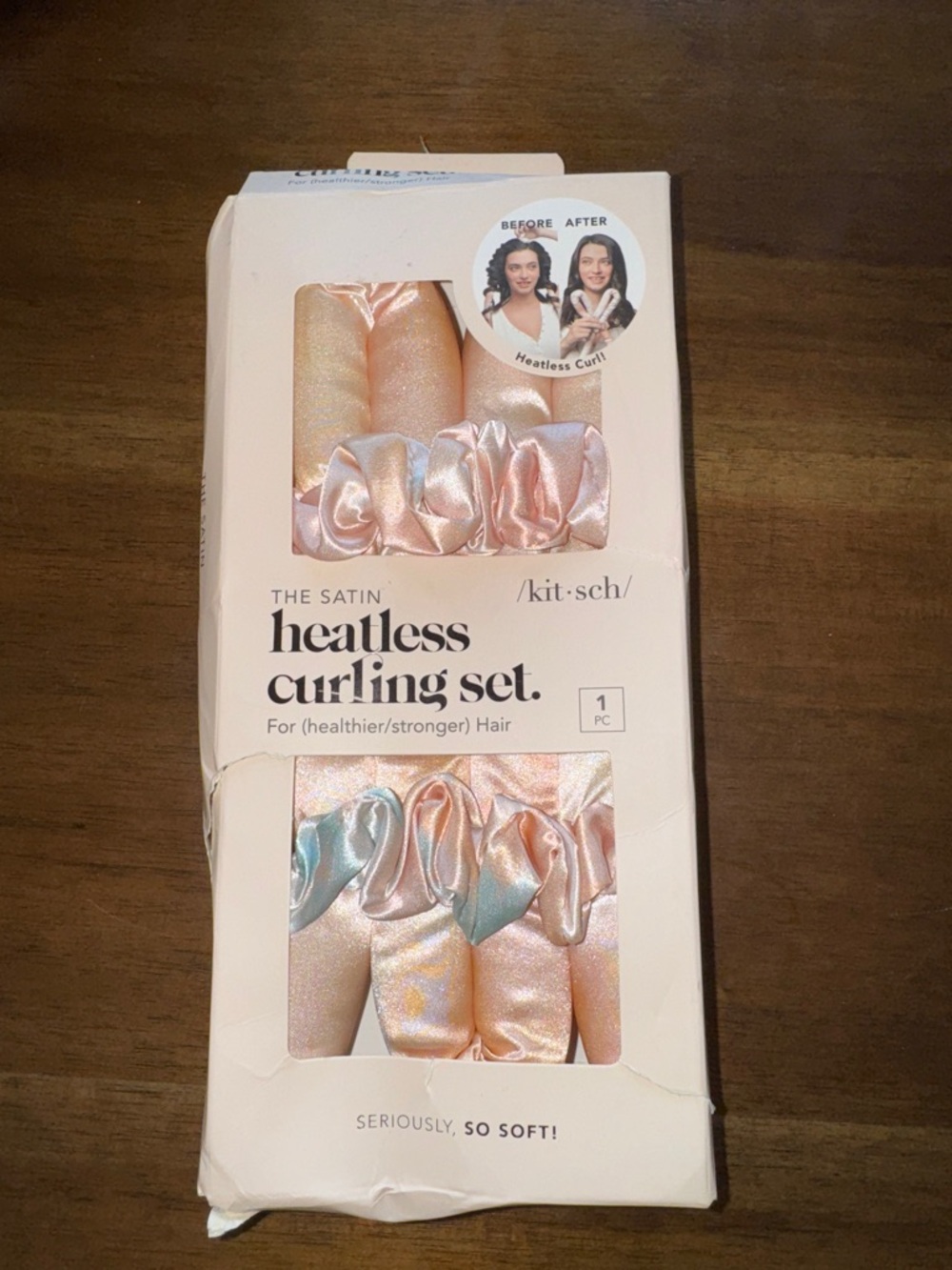 Kitsch Satin Heatless Curling Set - Pink Peach Blue Shimmer